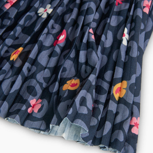 Multi Print Pleated Skirt