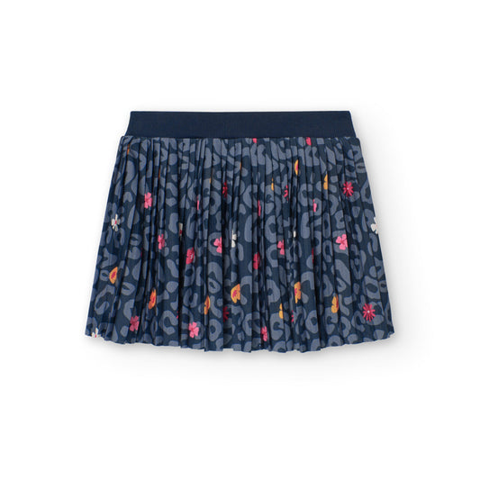 Multi Print Pleated Skirt