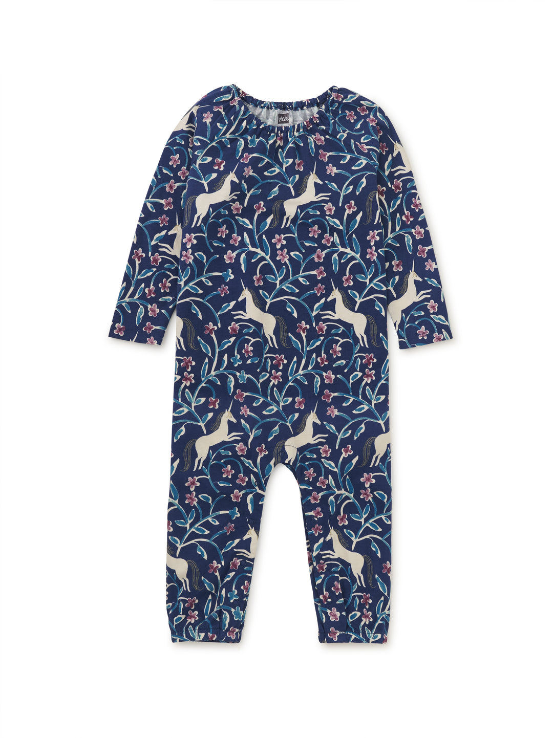 Raglan Baby Romper Unicorn Tile