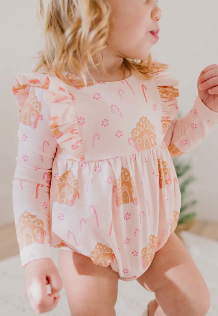 Leah Romper Bubble in Gingerbread