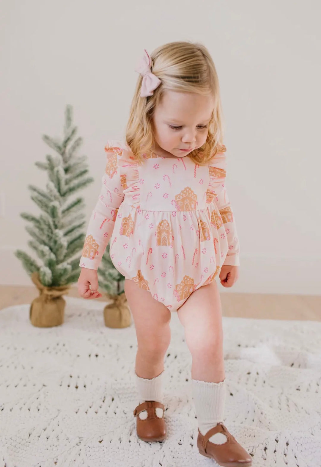 Leah Romper Bubble in Gingerbread