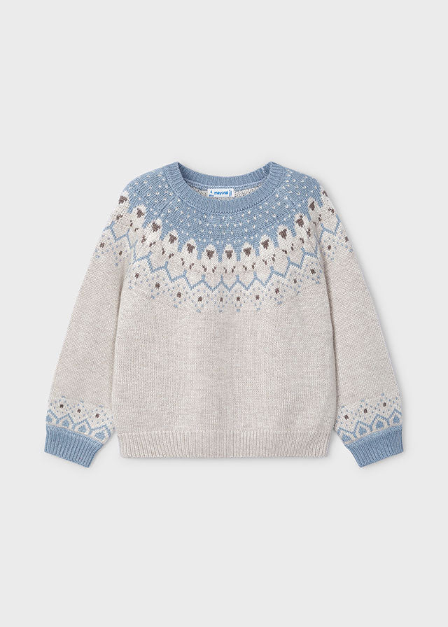 Jacquard Border Sweater