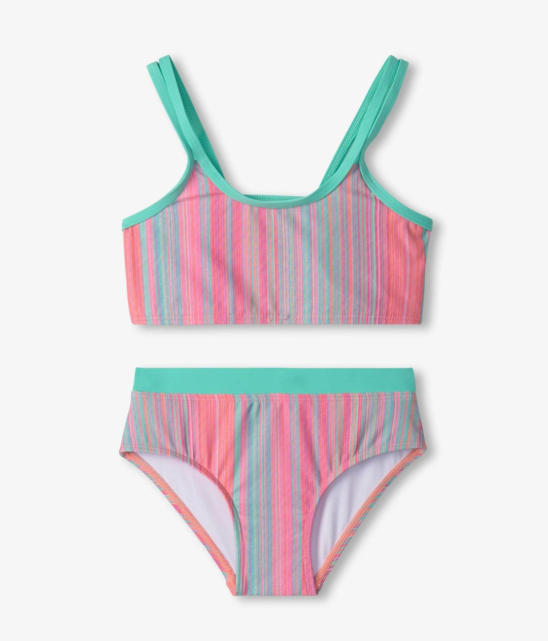 Shimmer Stripe Contrast Trim Bikini