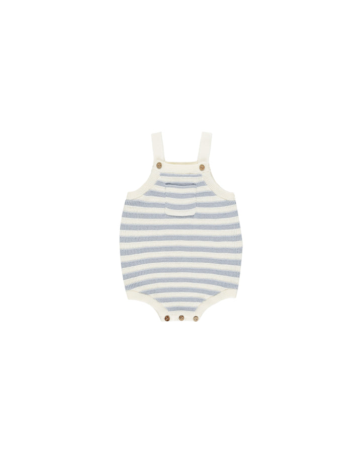 Ashton Knit Romper Blue Stripe