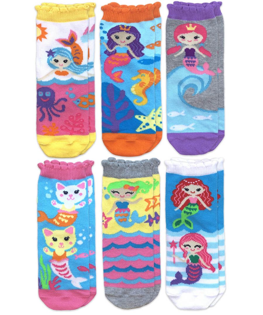 Jefferies Socks Mermaid Crew Socks 6 Pair Pack