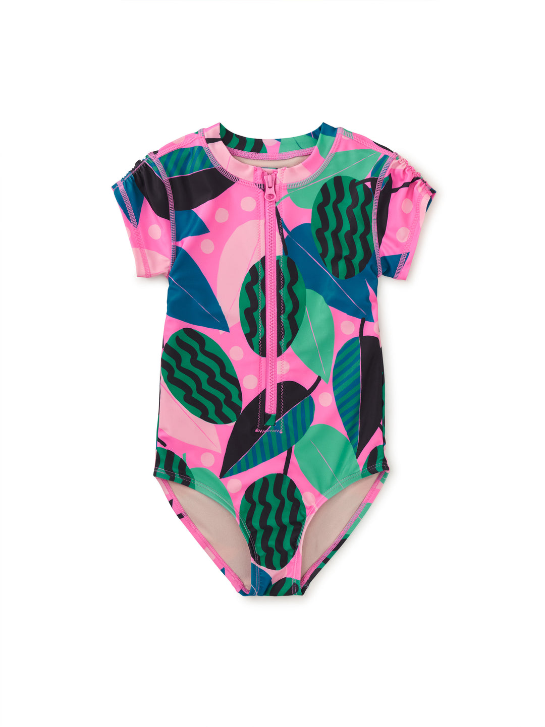 Bossa Nova Foliage Rash Guard One-Piece Swimsuit