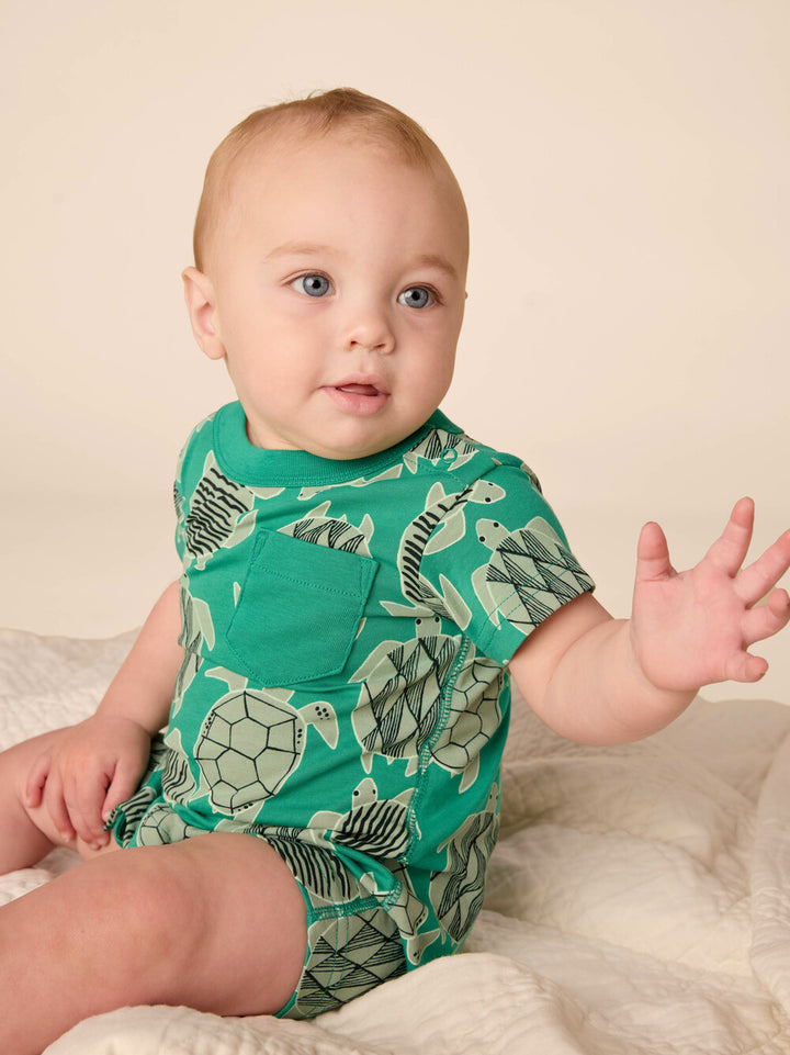 Tiled Turtles Baby Romper