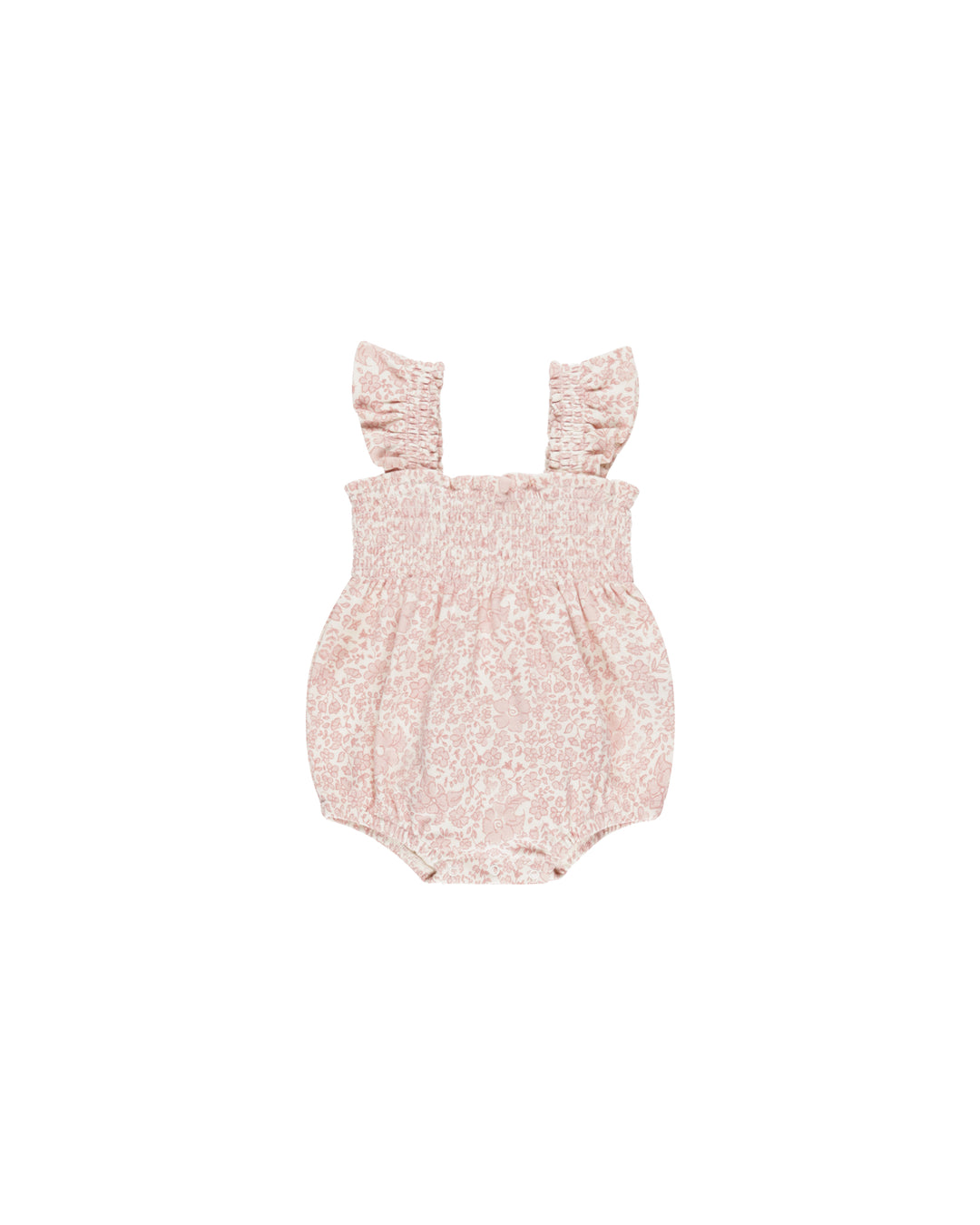 Smocked Ruffle Sleeve Romper Pink Blossom