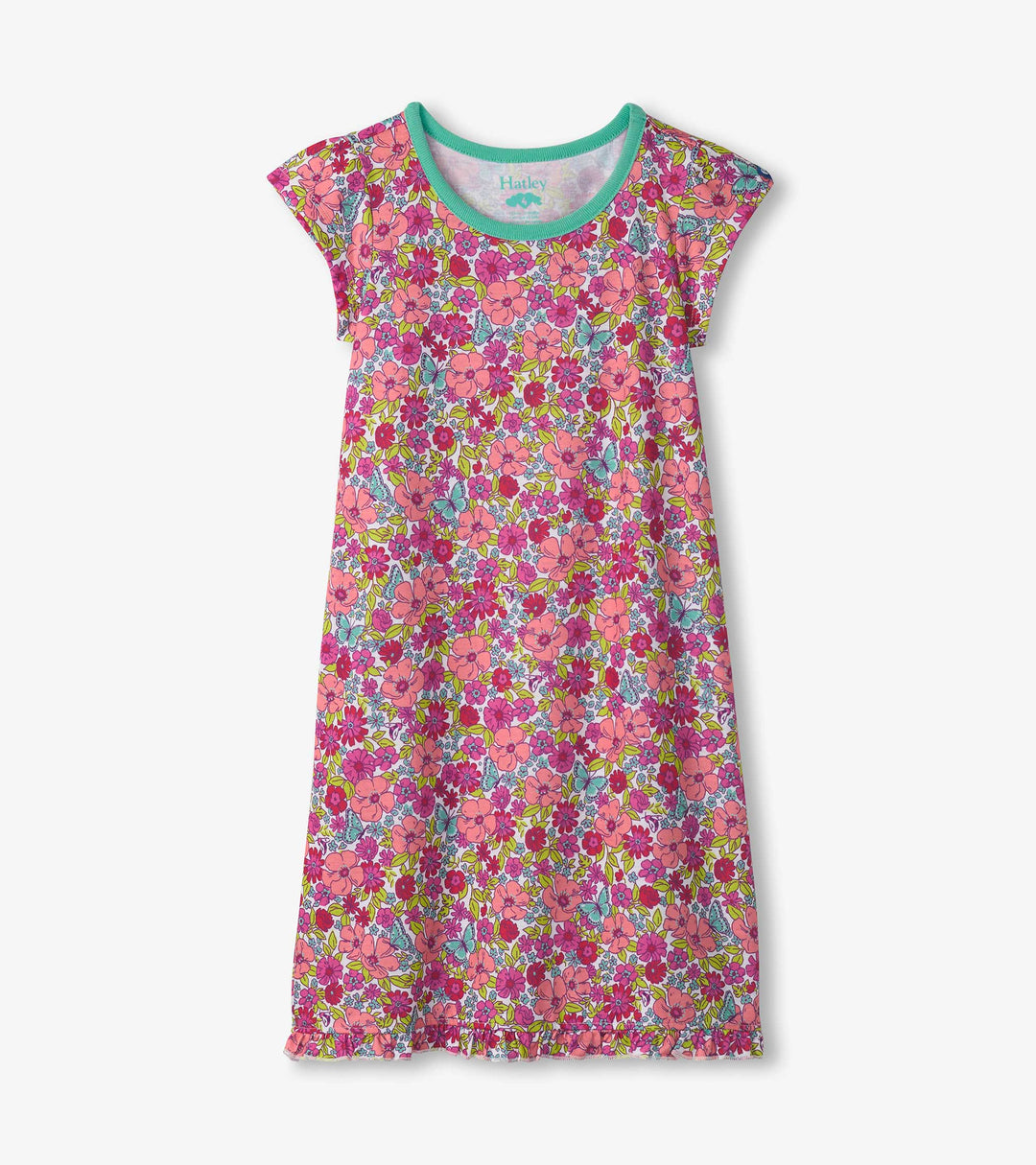 Groovy Flowers Ruffle Hem Night Dress