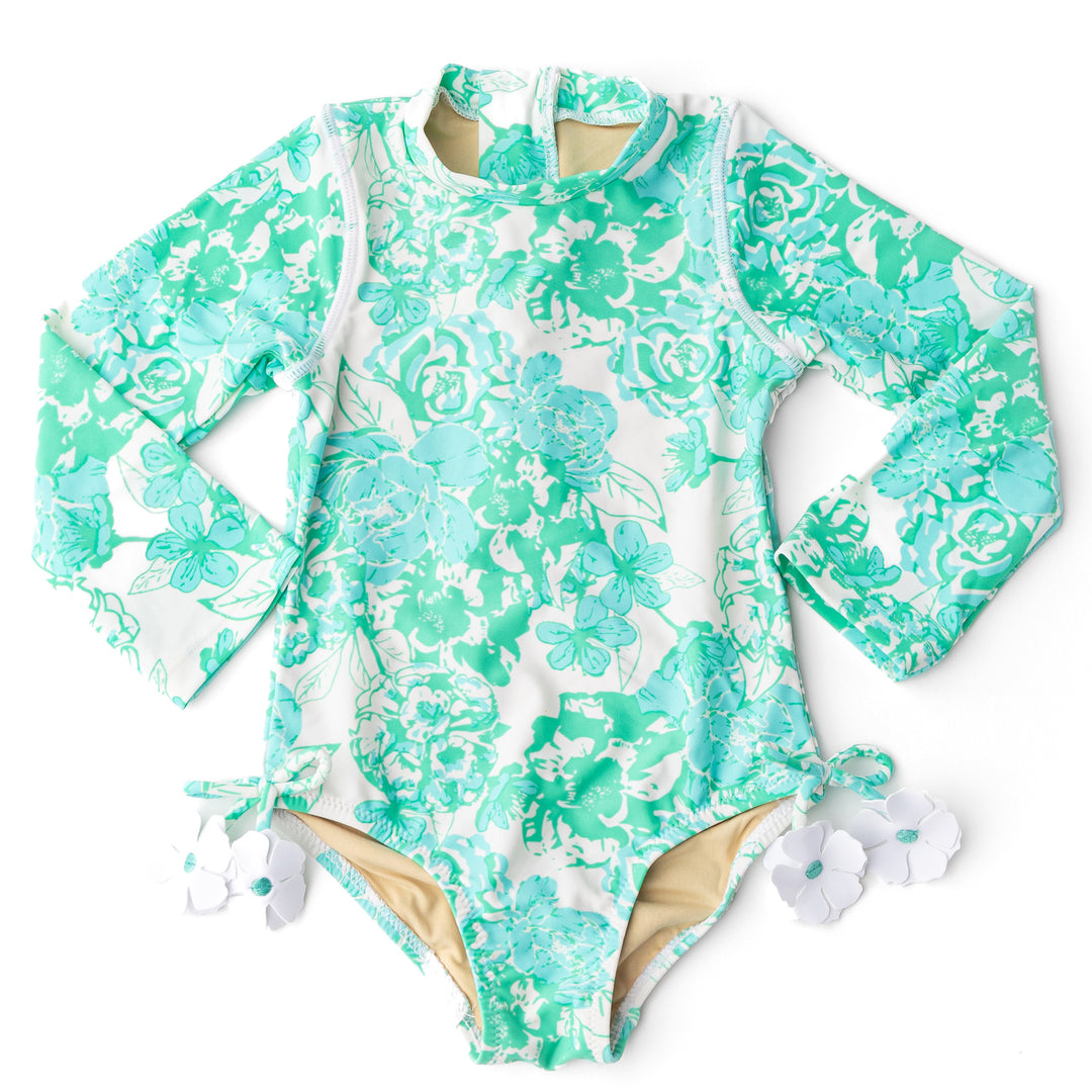 Charming Rose Long Sleeve Swimsuit