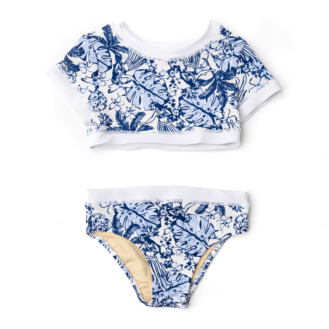 Tiki Tides Crop Swim Suit