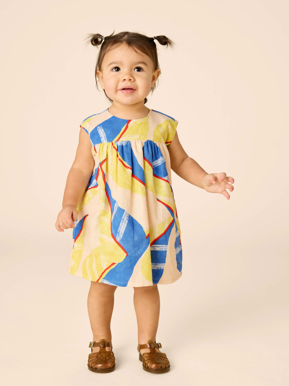 Tropical Leaf Empire Baby Dress Set