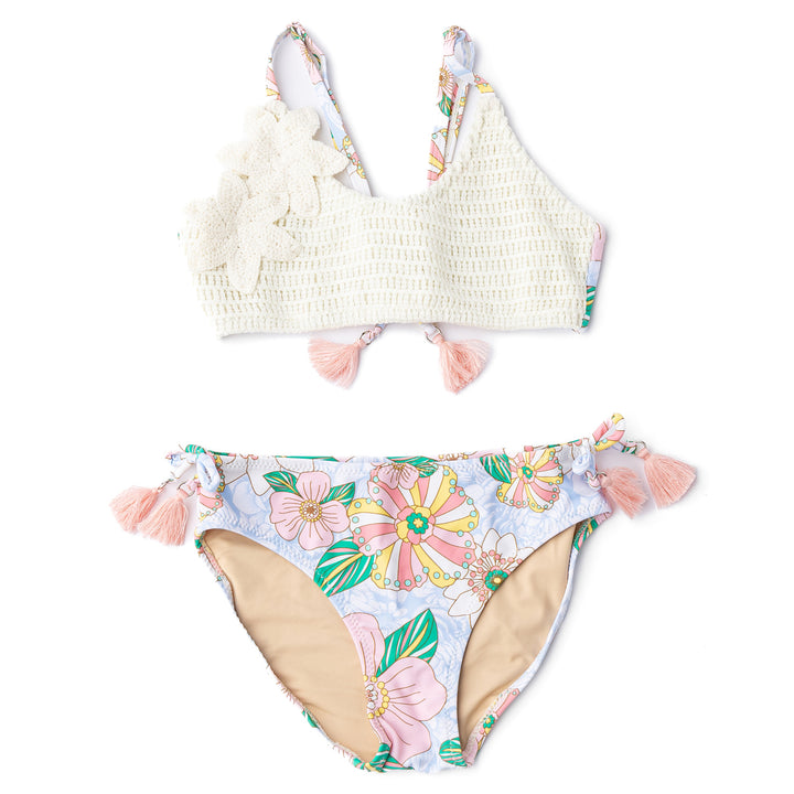 Retro Floral Crochet Bikini