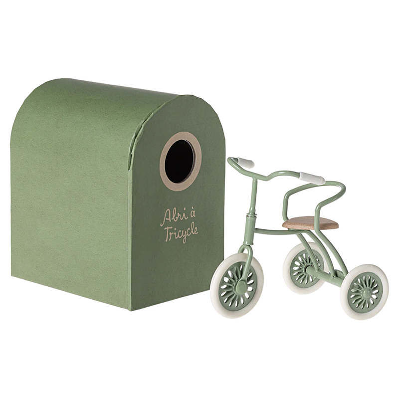 Maileg Abri A Tricycle Mouse Green