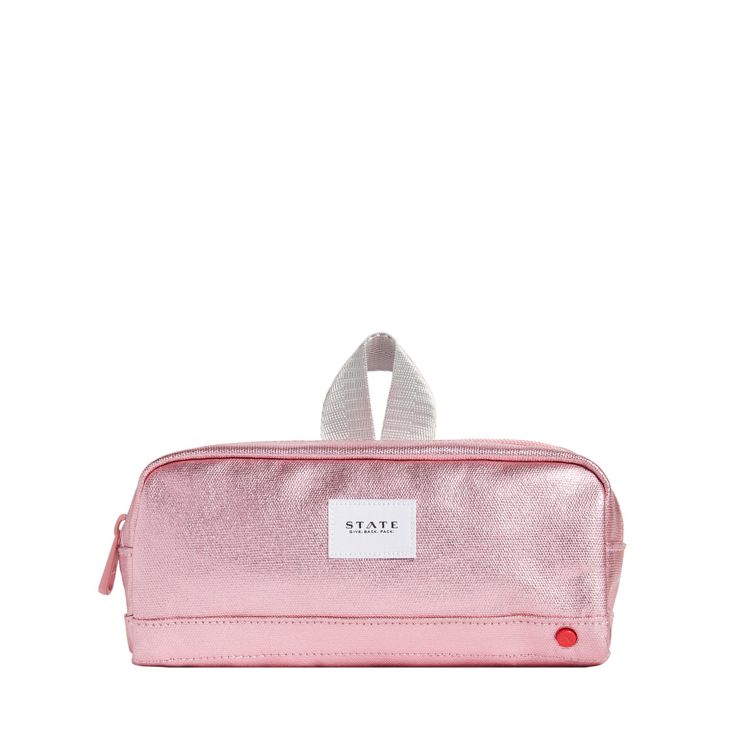 Clinton Pencil Case Pink Silver