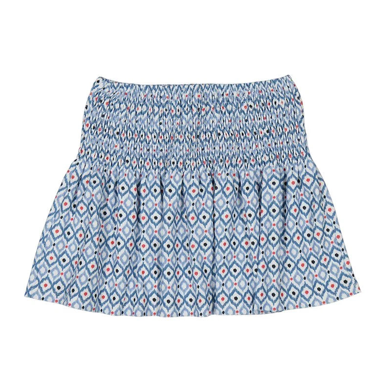 Smock Waist Printed Skirt