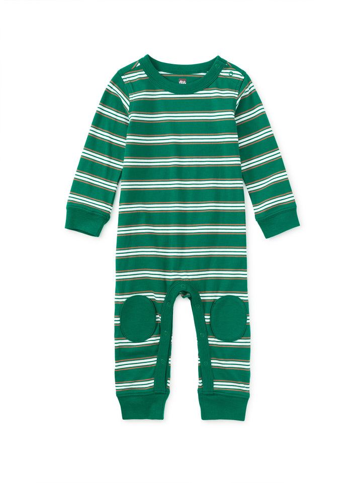 Stripe Knee Patch Romper