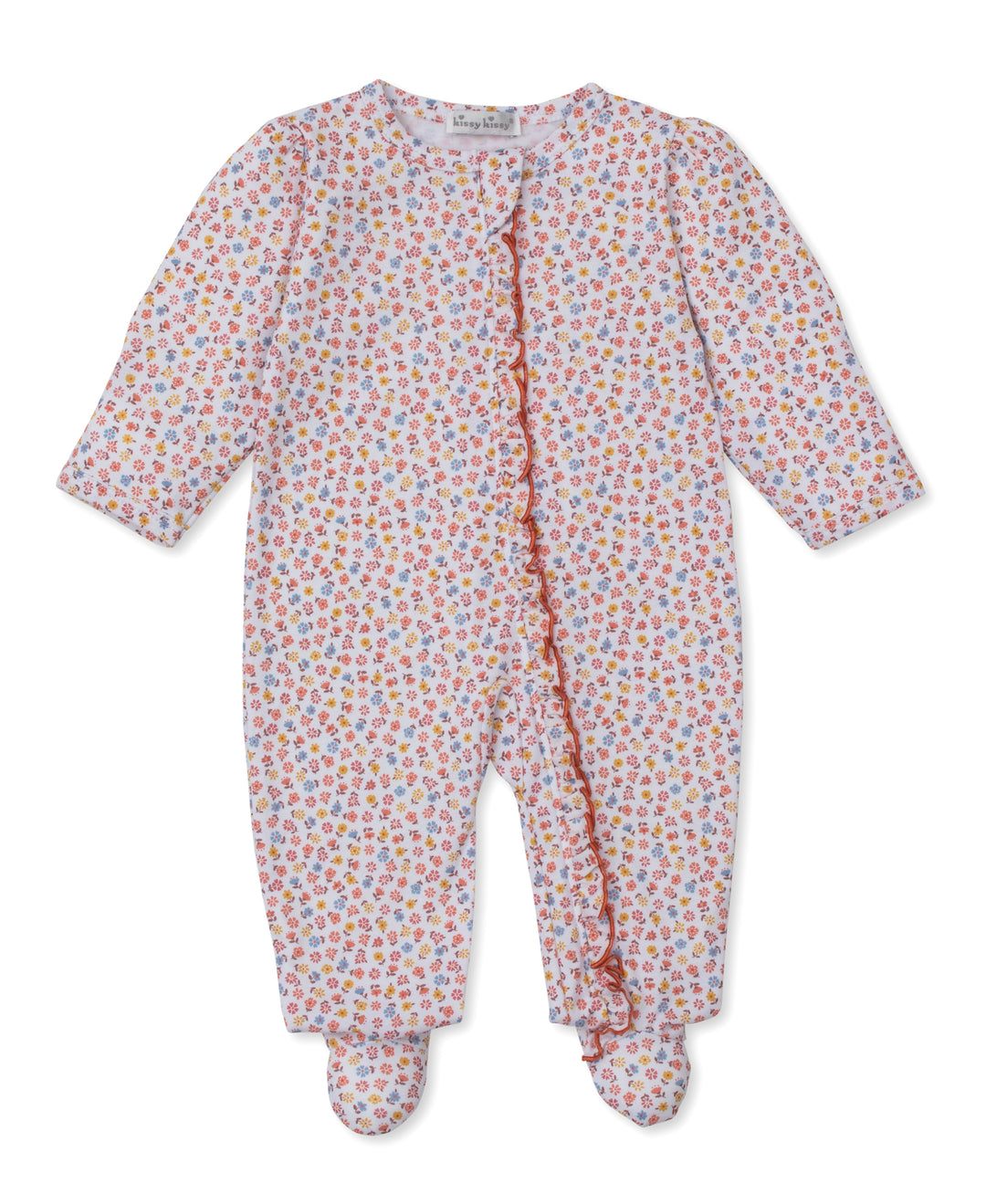 Patchwork Pumpkin Floral Zipper Footie