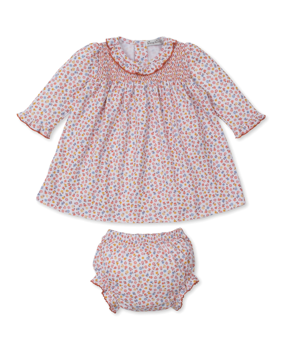 Patchwork Pumpkin Floral Smocked Dress