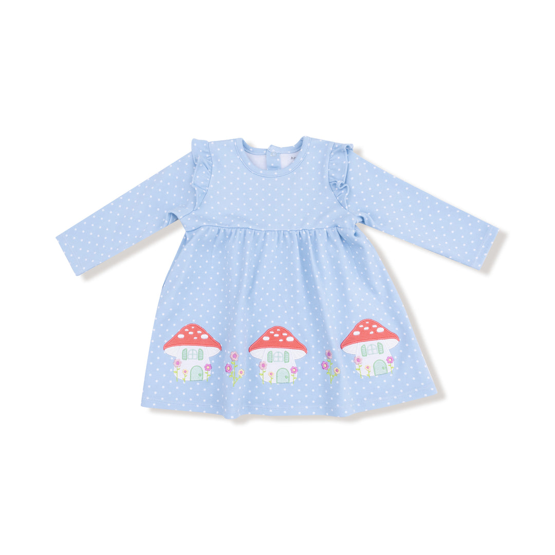 Mushroom House Blue Dot Dress