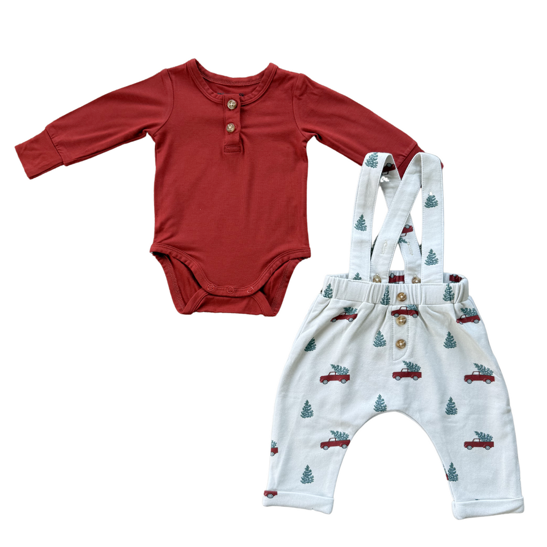 Holiday Henley & Suspender Set