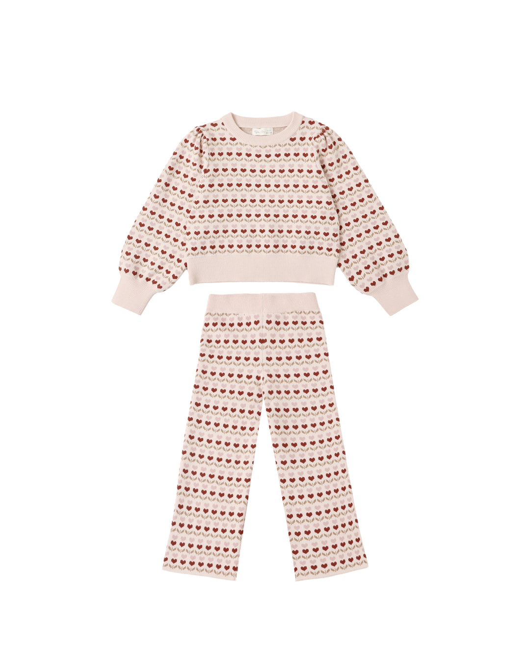Jacquard Knit Set Ruby Hearts