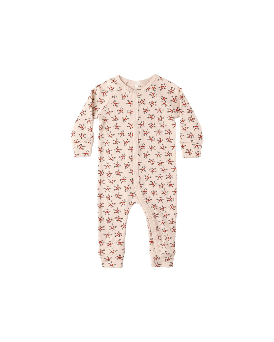 Organic Long John Pajamas Holly Berry