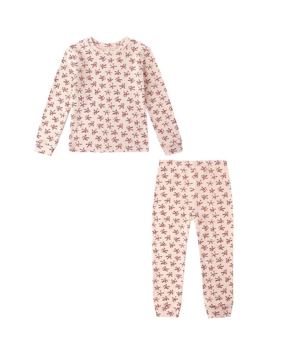 Organic Long Sleeve Pajama Set Holly Berry