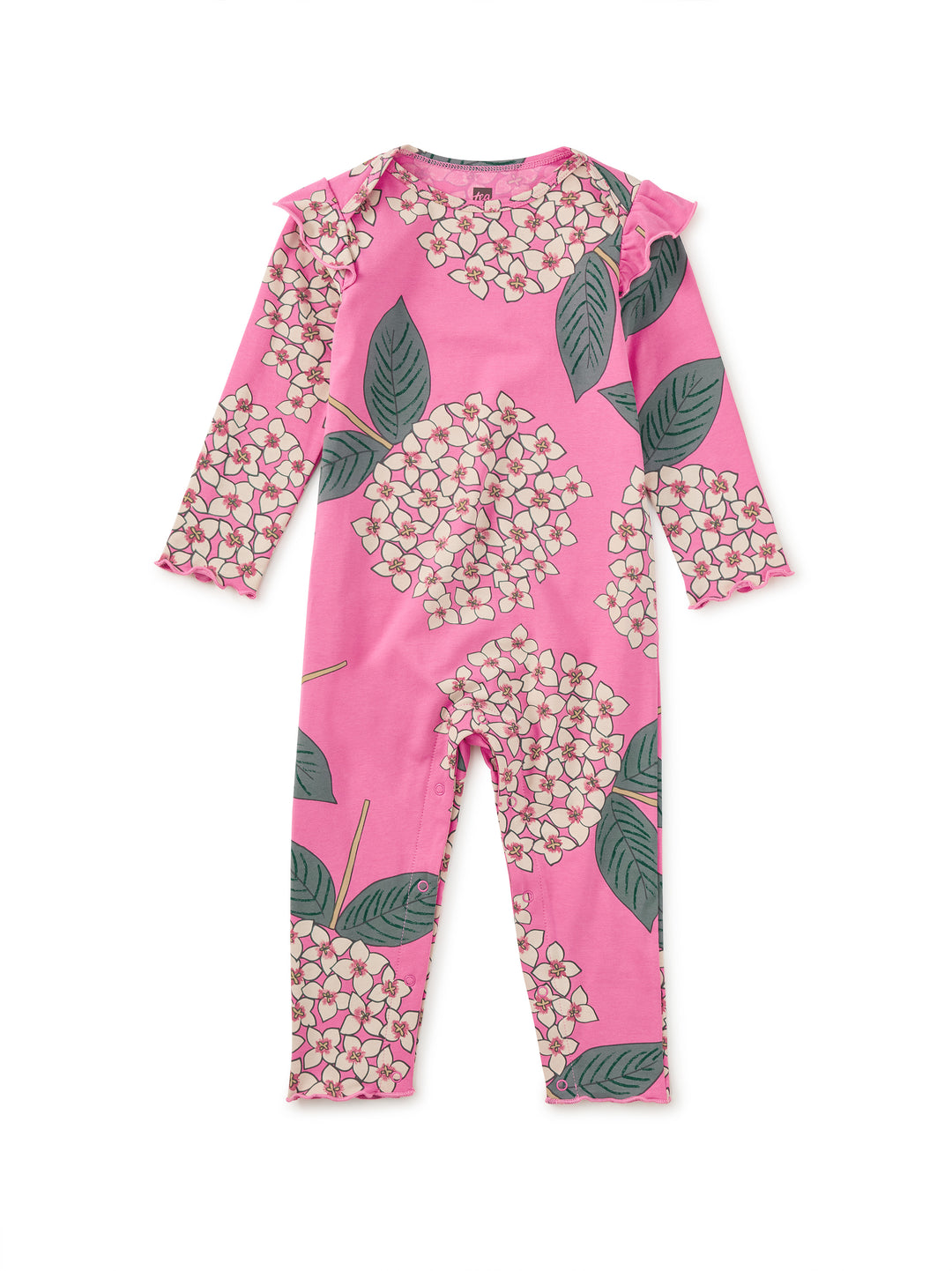 Hydrangea Burst Ruffle Shoulder Baby Romper