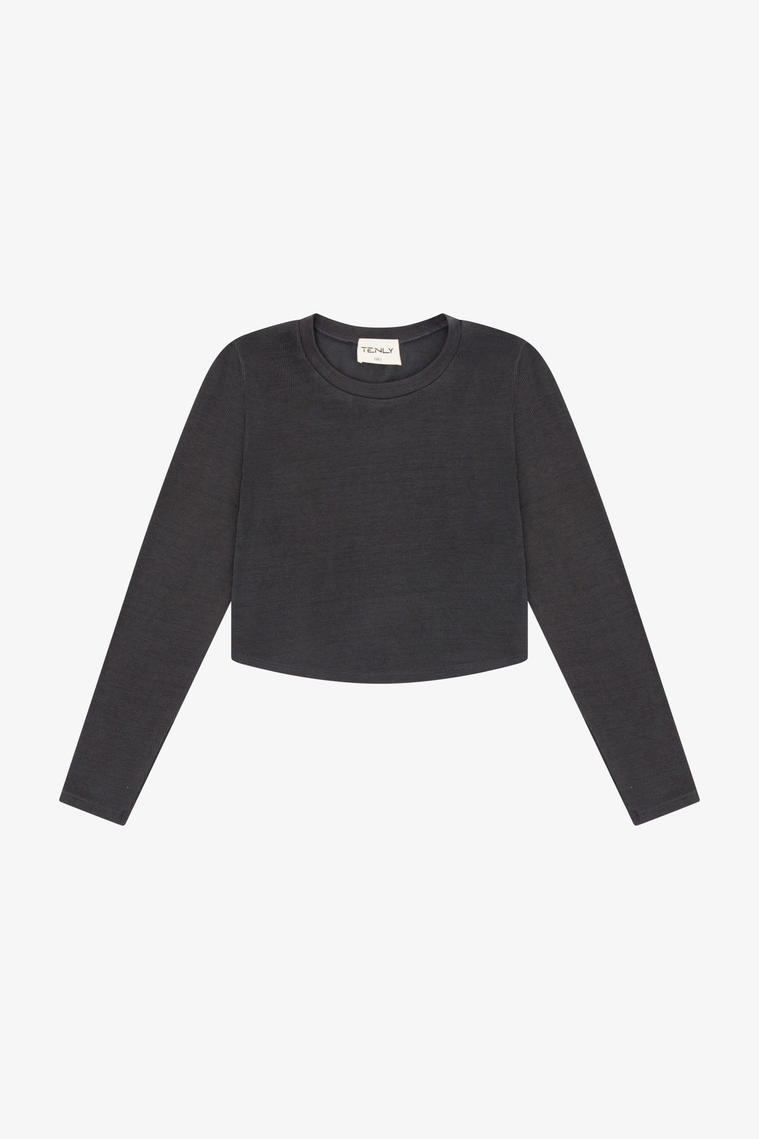 Rayon Ribbed Curved Hem Top