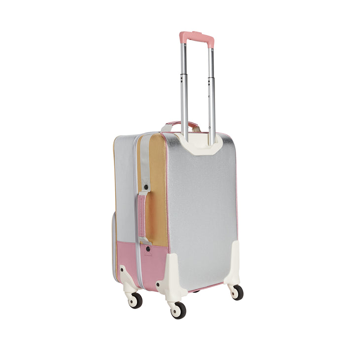 Logan Carry On Suitcase Pink/Silver
