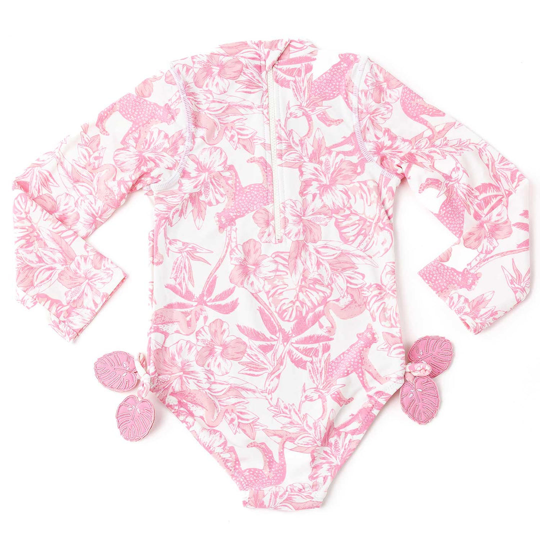 Pink Paradise Longsleeve One piece Swimsuit