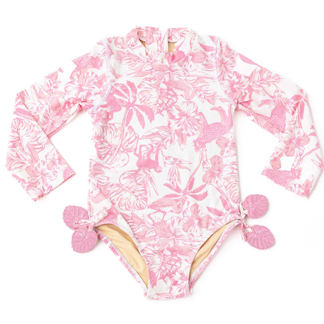 Pink Paradise Longsleeve One piece Swimsuit
