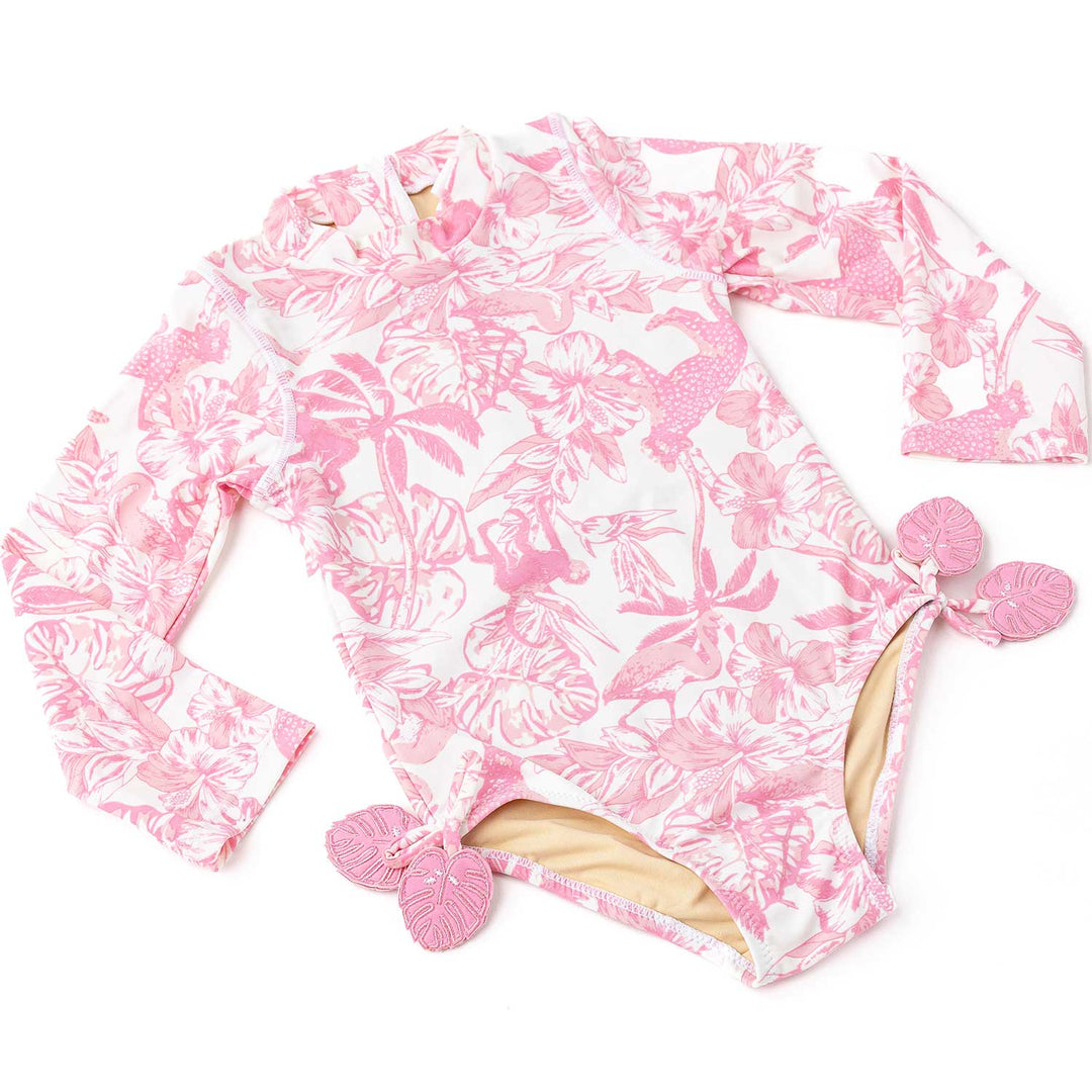 Pink Paradise Longsleeve One piece Swimsuit