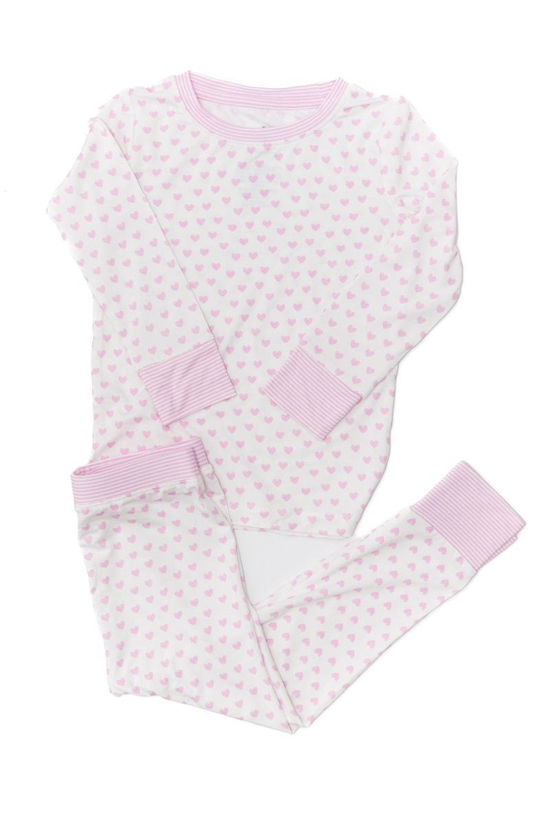 Hearts & Stripes 2pc Bamboo Pajama Set
