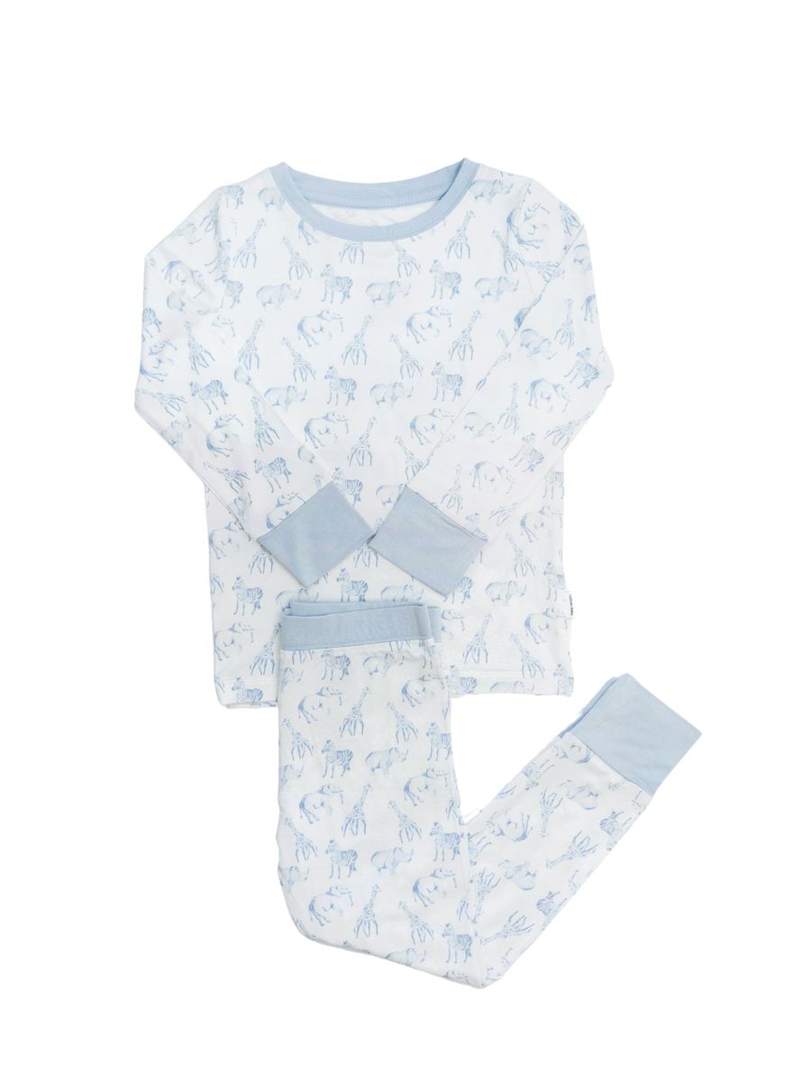 Blue Safari Bamboo 2pc Pajama Set