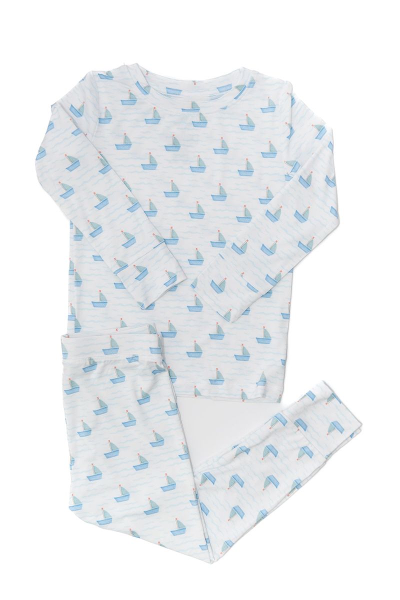 Sailboats 2pc Bamboo Pajama Set