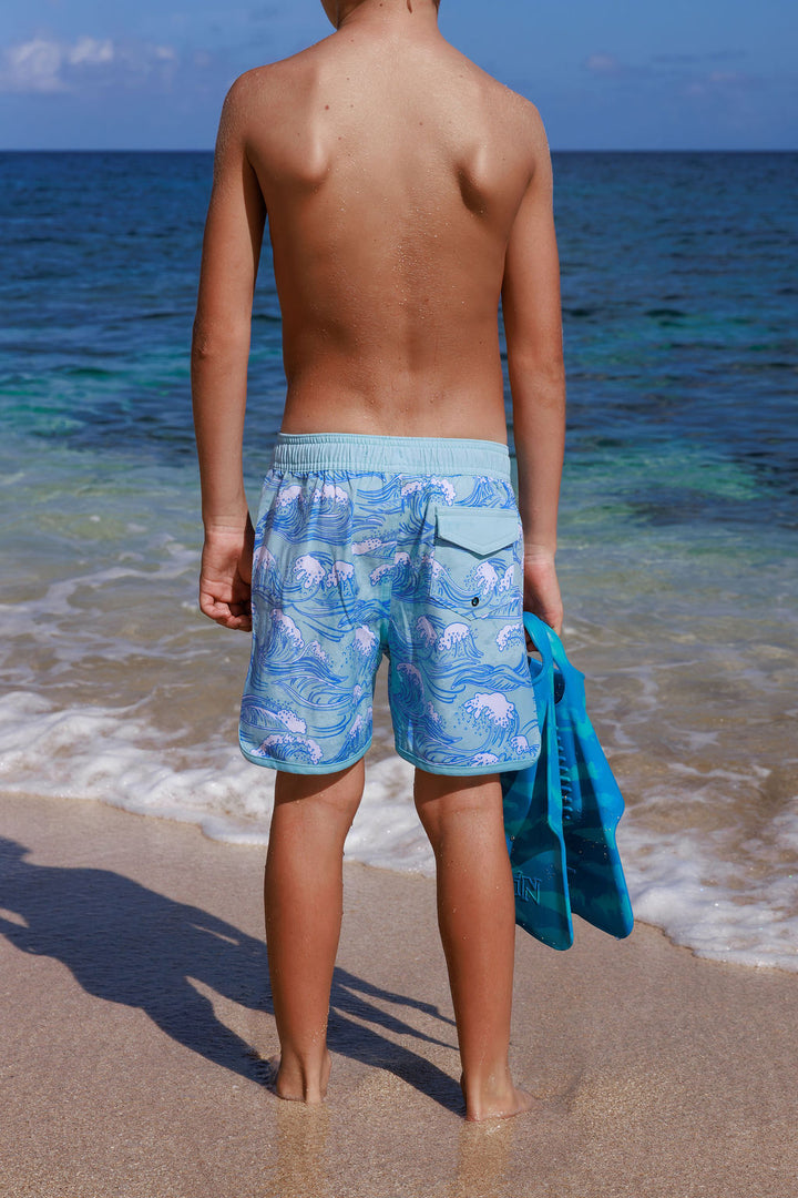 Scallop Boardshort in Canal Blue