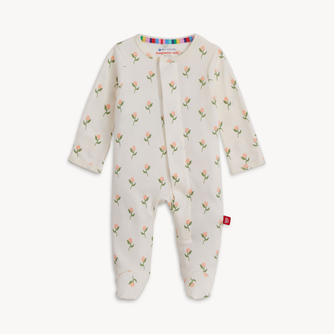 Floral Chicken Tender Organic Cotton Magnetic Footie