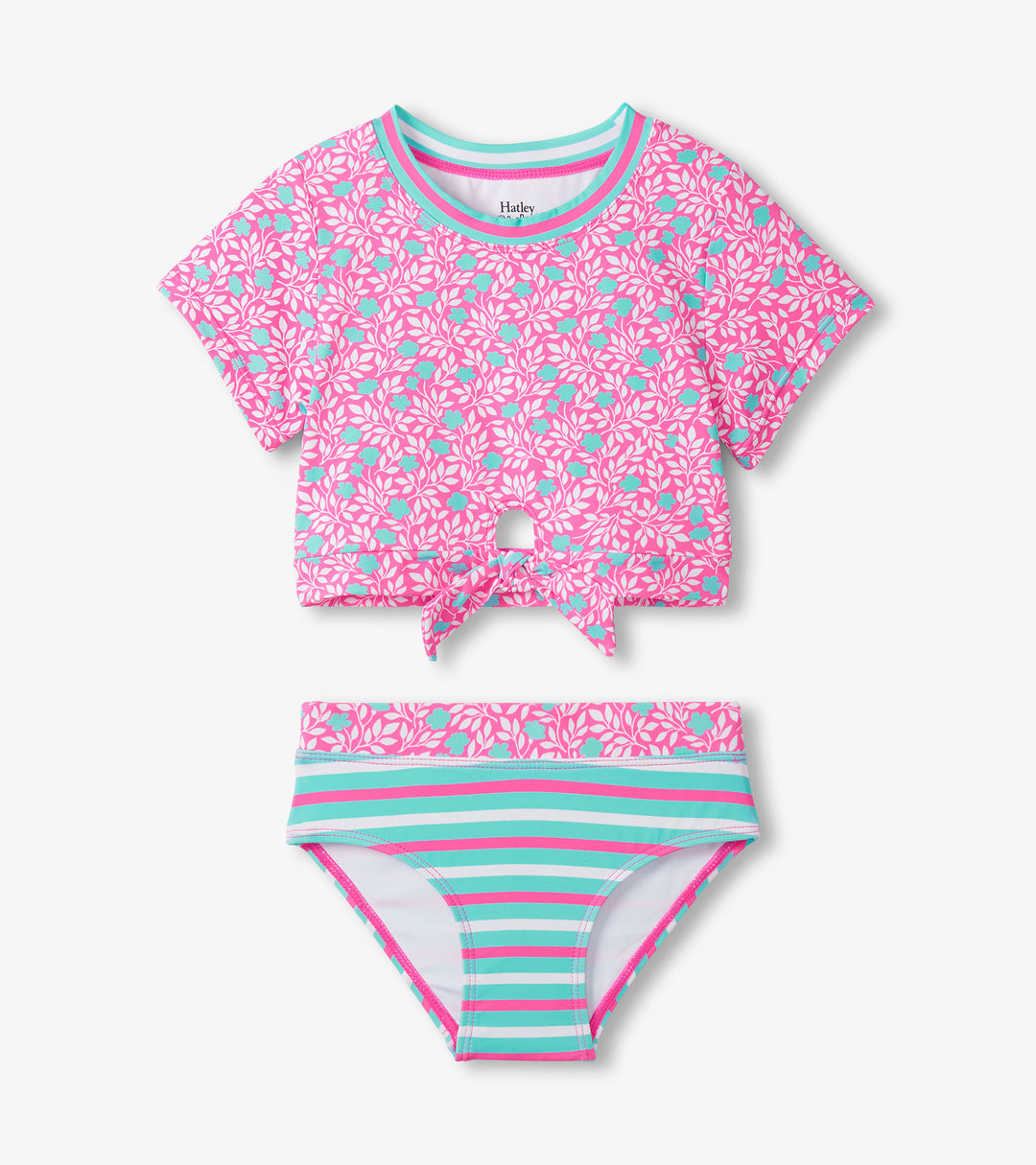 Mini Vines Short Sleeve Tankini Set