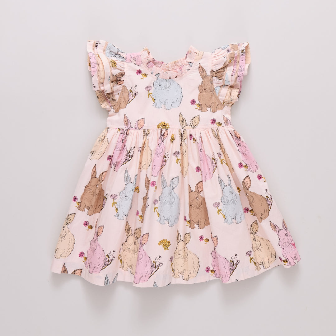 Jennifer Double Ruffle Dress Vintage Bunnies