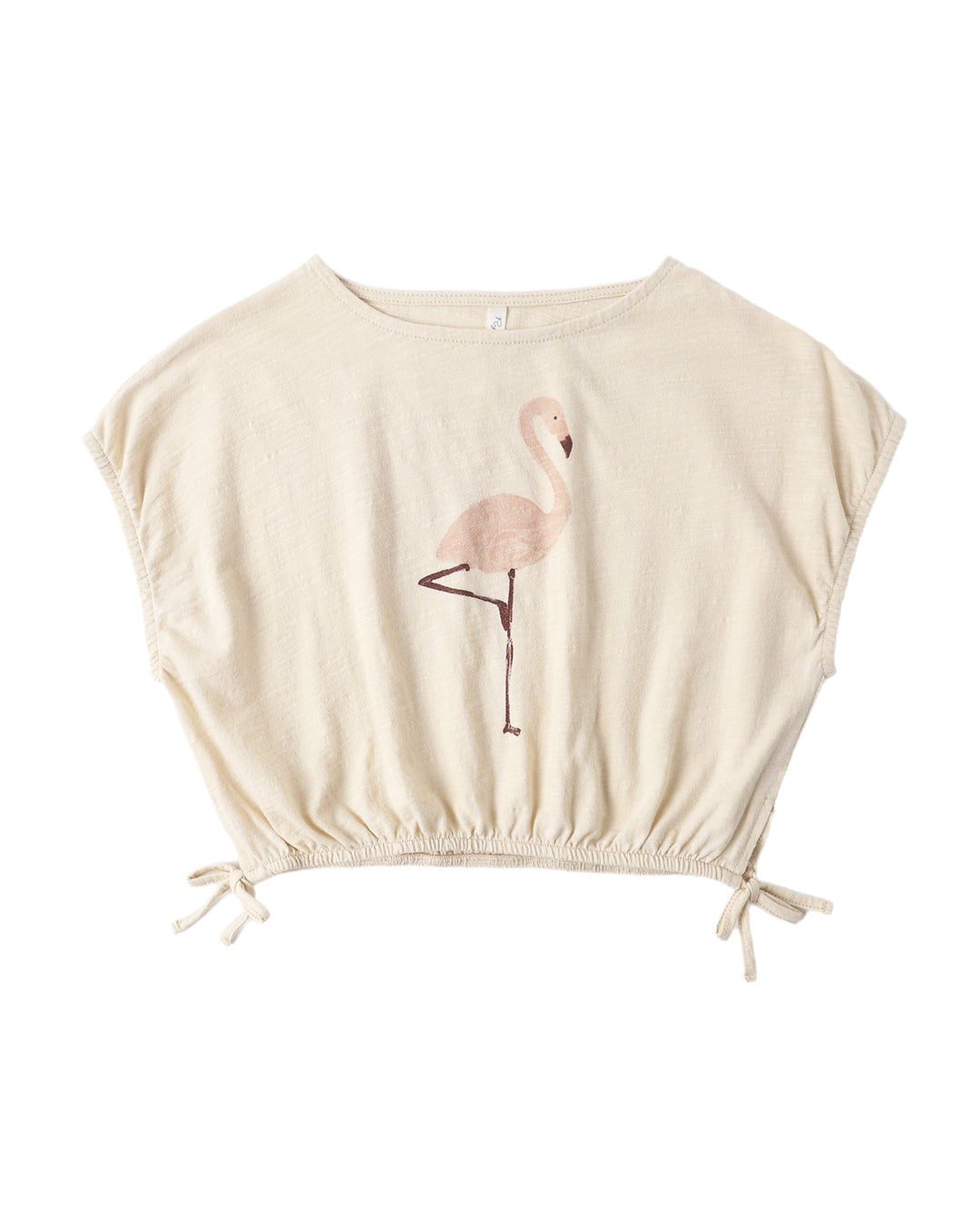 Cropped Cinch Tee Flamingo