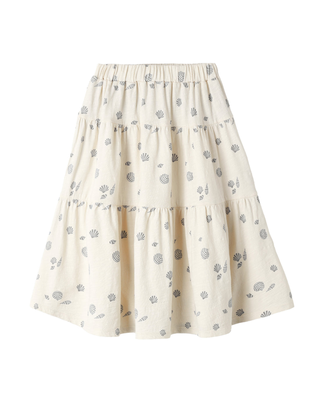 Tiered Midi Skirt Seashells