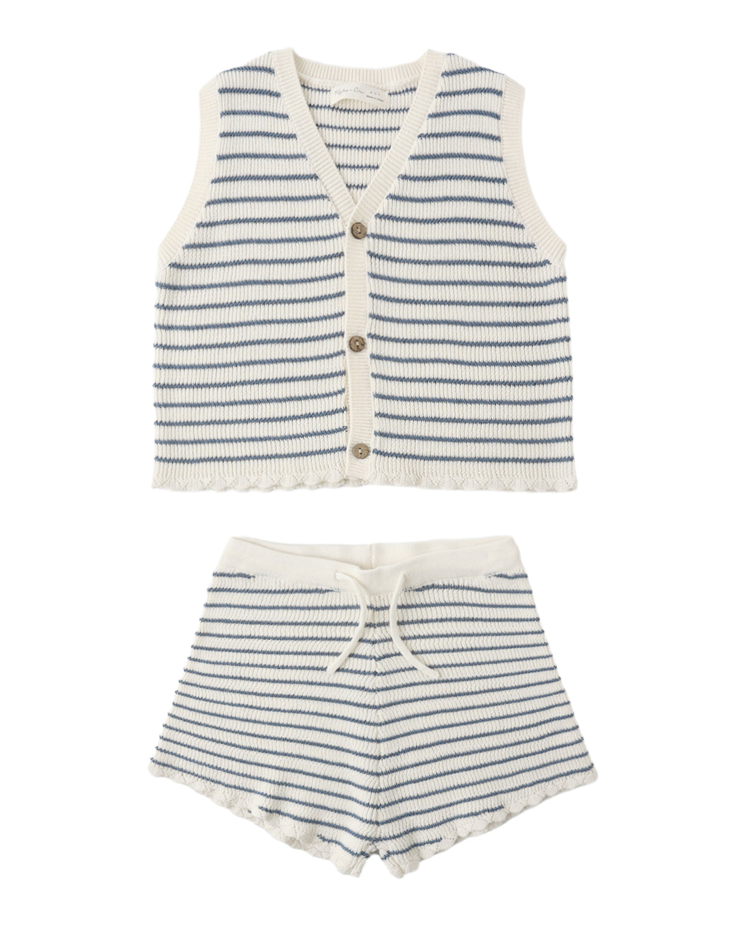 Knit Vest Set Marine Stripe