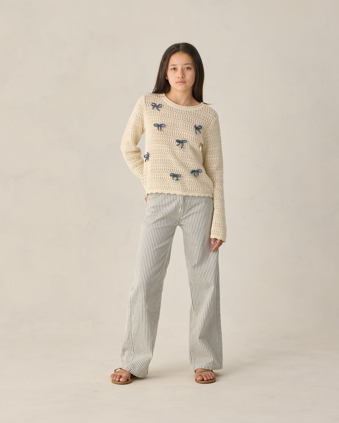 Teen Crochet Knit Pullover Bows