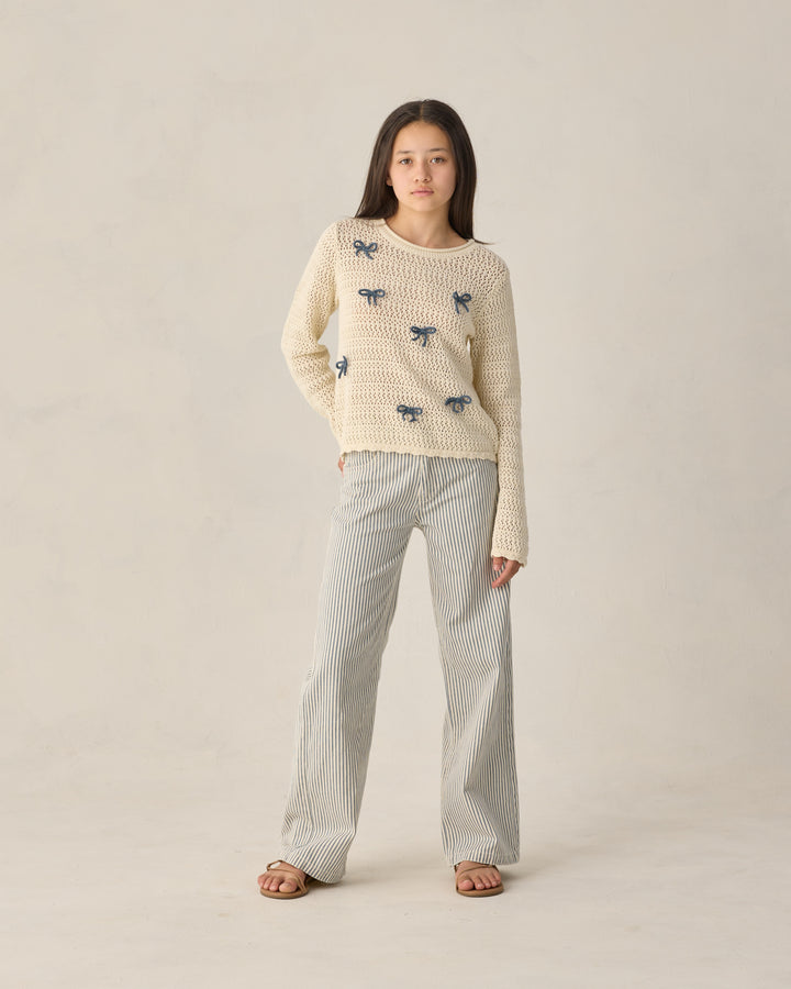 Teen Crochet Knit Pullover Bows