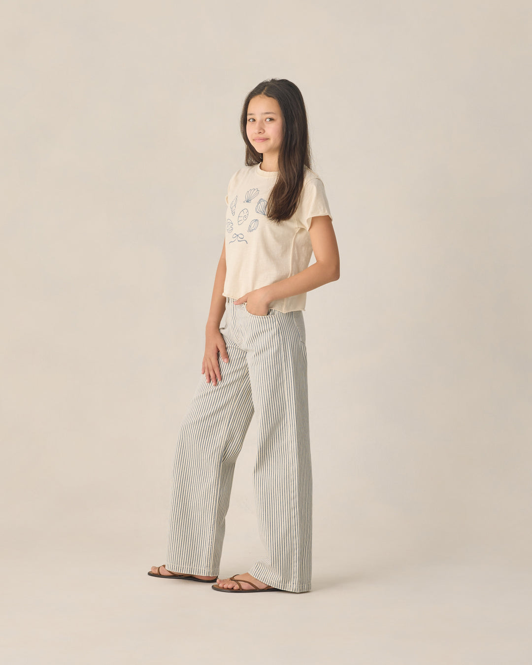 Teen Baggy Wide Leg Pant Railroad Stripe