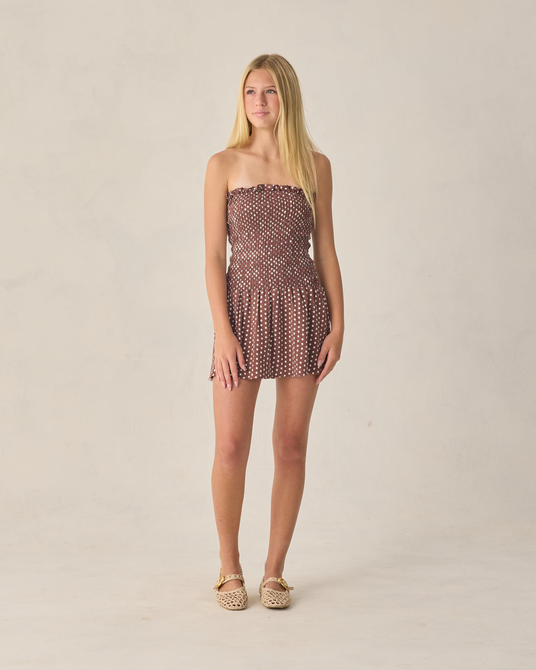 Teen Daria Mini Dress Chocolate Polka Dot