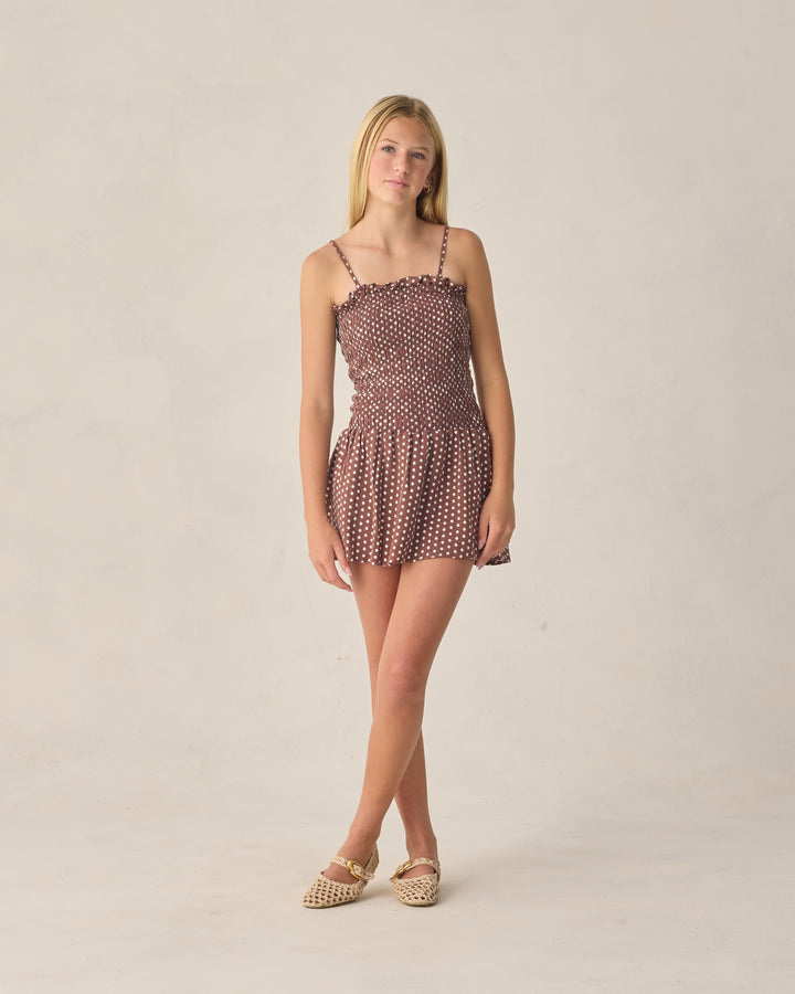 Teen Daria Mini Dress Chocolate Polka Dot