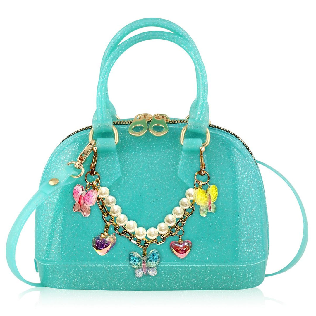 Aqua Sparkle Butterfly Besties Cate Purse